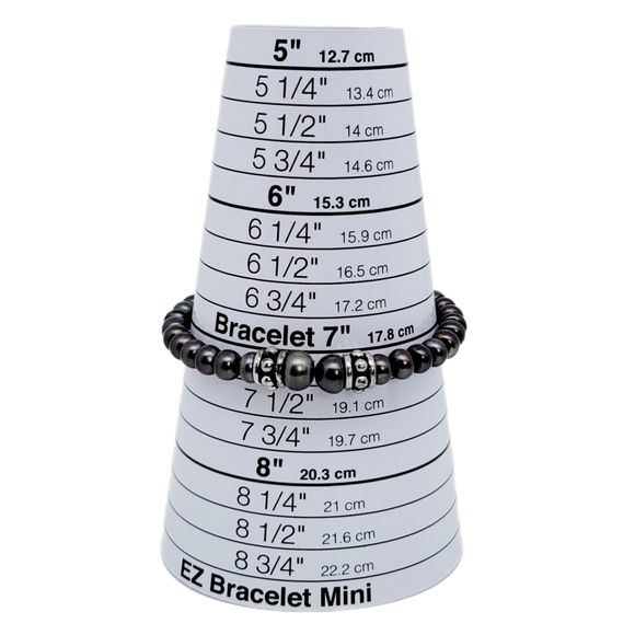 Honora Peacock Grey Natural Pearl Coil Cuff Sterling Silver Beads - Picture 8 of 9